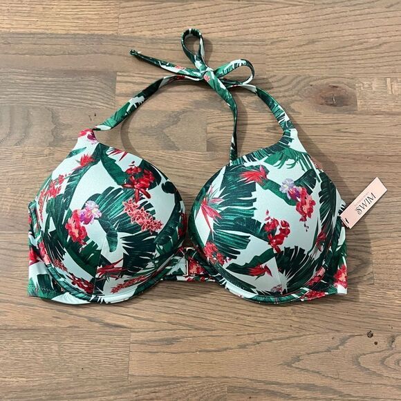 Victorias Secret Swim Bombshell Add-2-Cups Push Up Bikini Top String bottoms Set - Picture 4 of 9